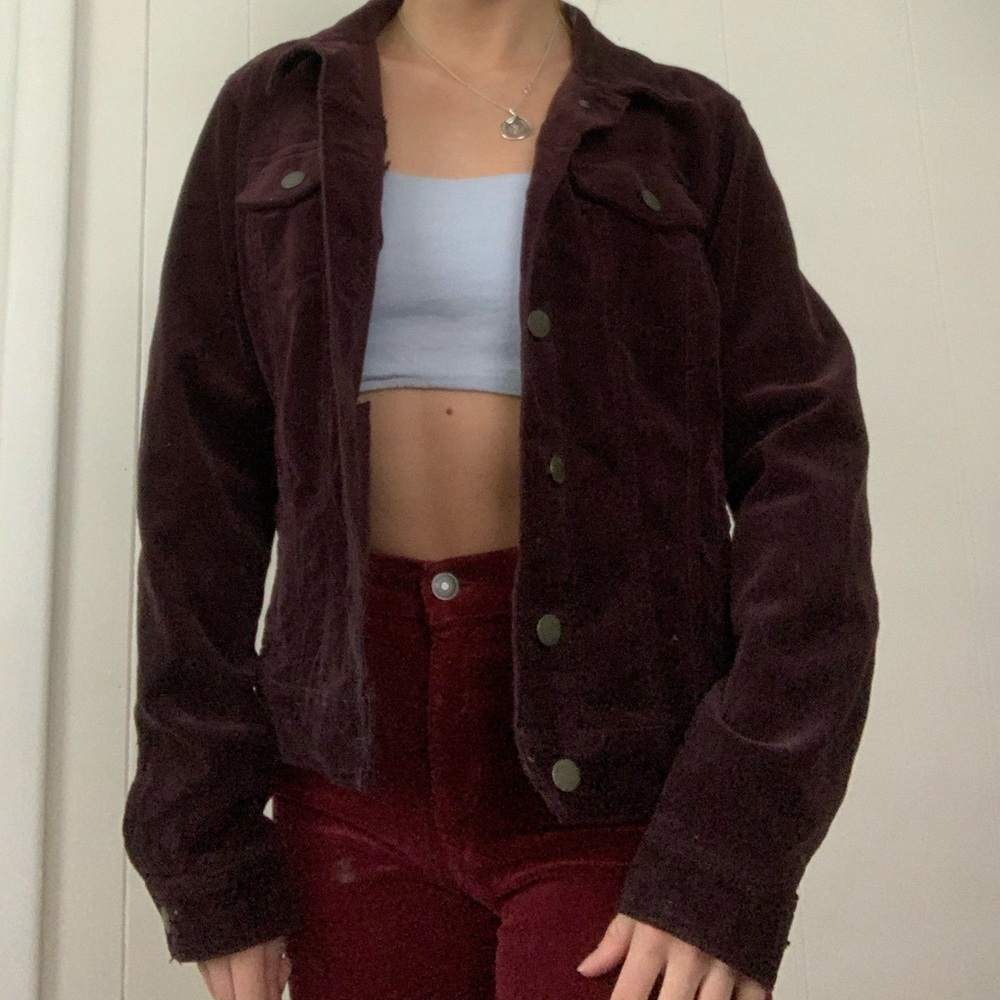 Wine colored corduroy jacket